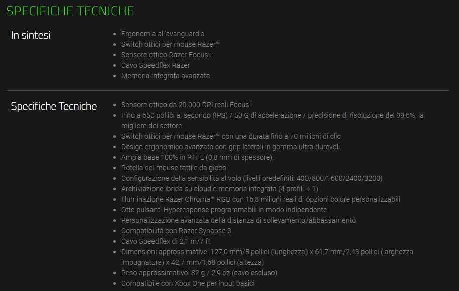 specifiche tecniche